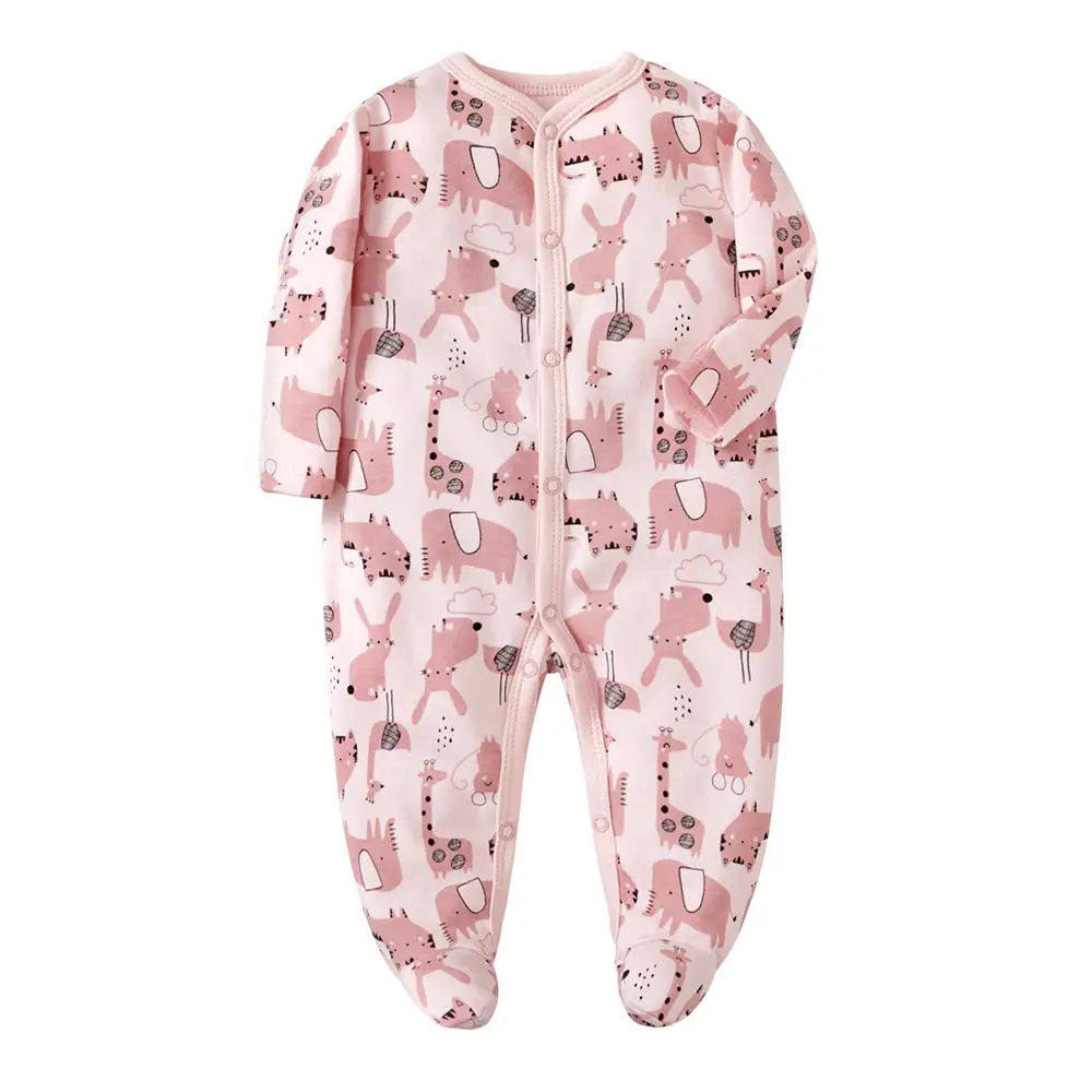 Baby Long Sleeve Jumpsuit Blue Elephant Print Spring Summer - Image 17