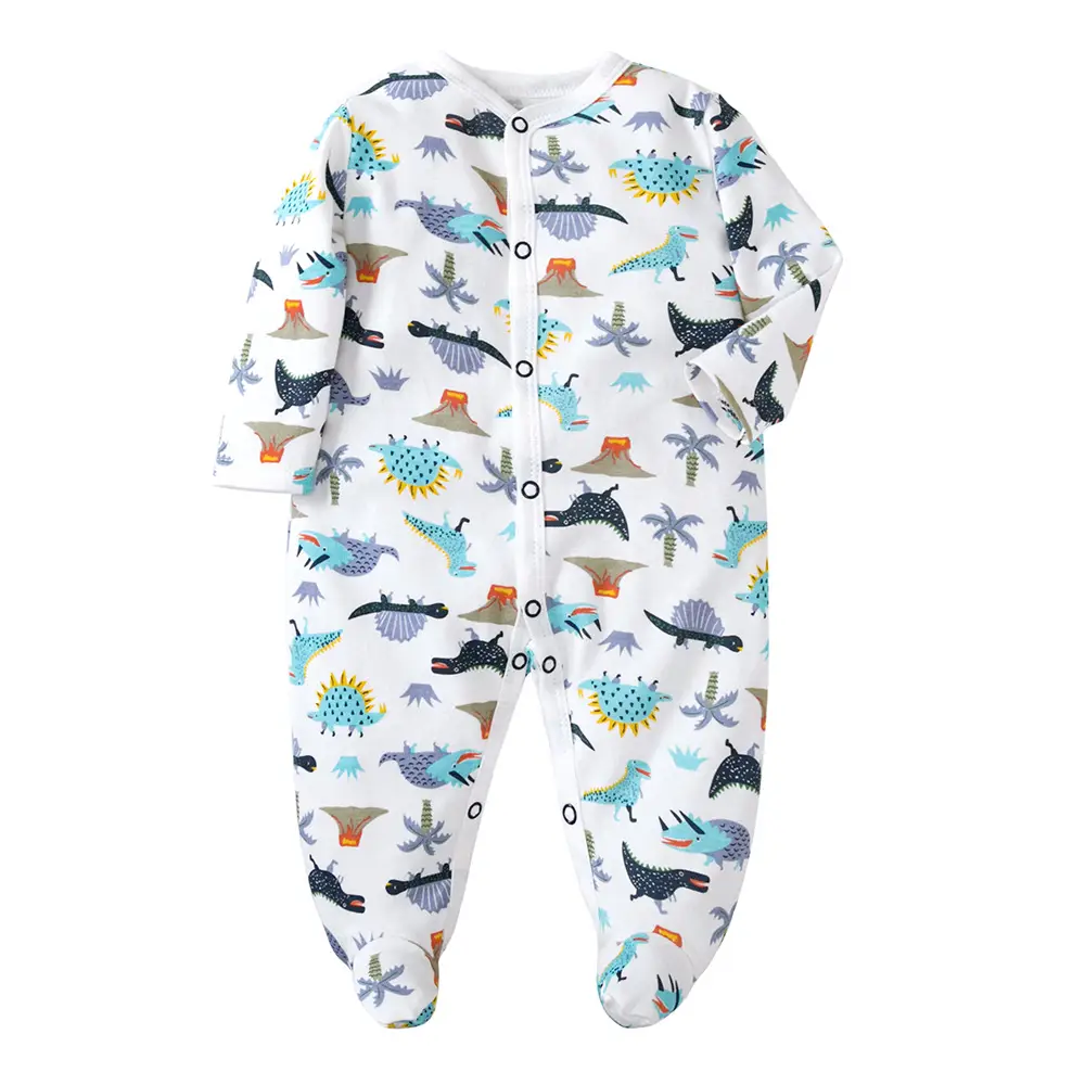 Baby Long Sleeve Jumpsuit Blue Elephant Print Spring Summer - Image 22