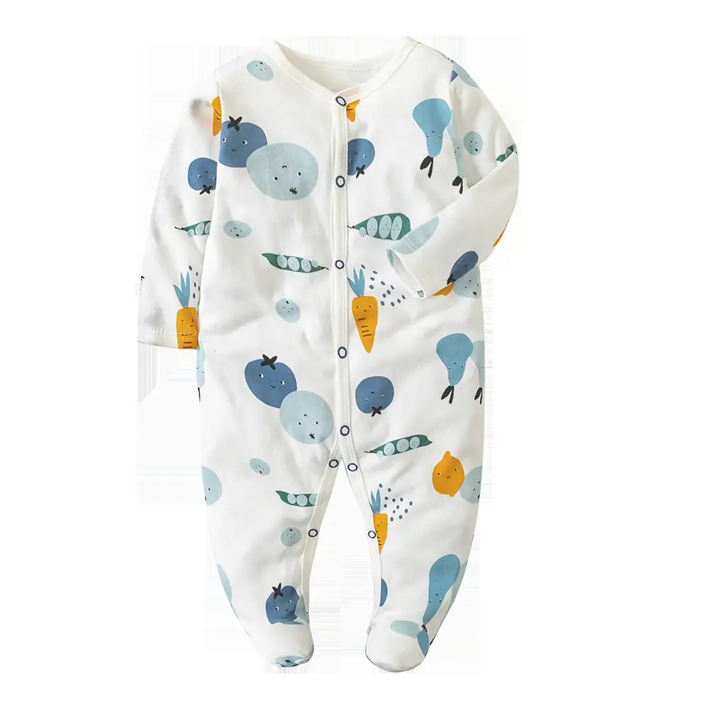 Baby Long Sleeve Jumpsuit Blue Elephant Print Spring Summer - Image 27