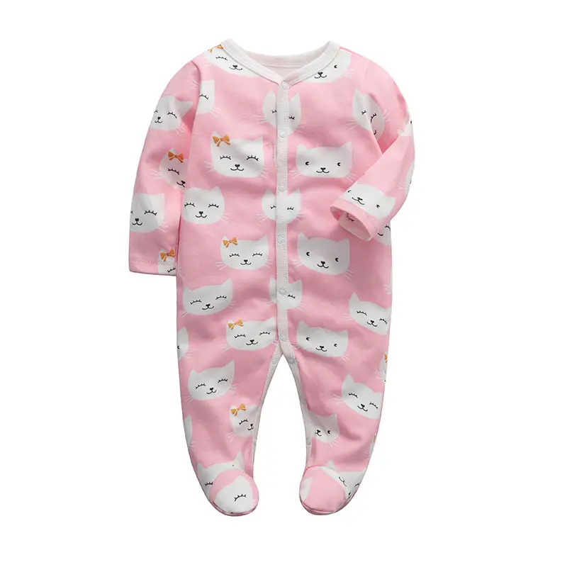 Baby Long Sleeve Jumpsuit Blue Elephant Print Spring Summer - Image 5