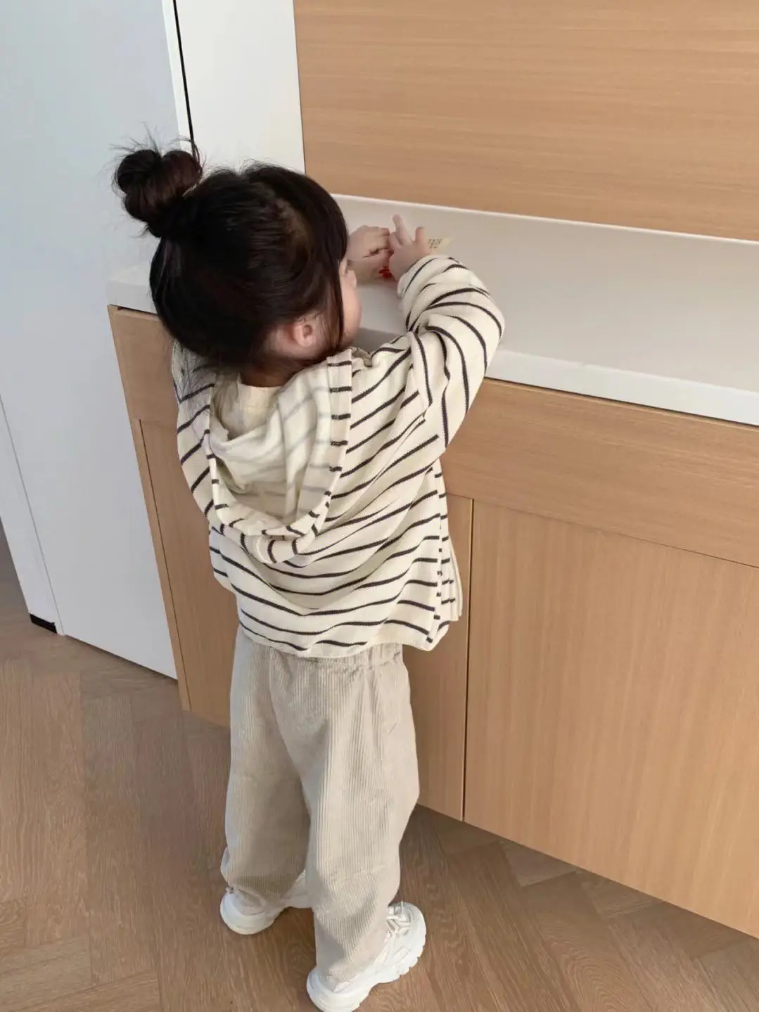 Girls Striped Coat 2023 Casual Hooded Sweater — feature 12