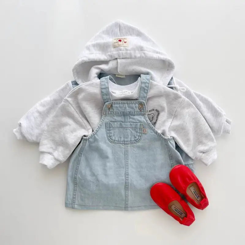 Korean Style Baby Skirts Blue Striped Beige Cotton — feature 9