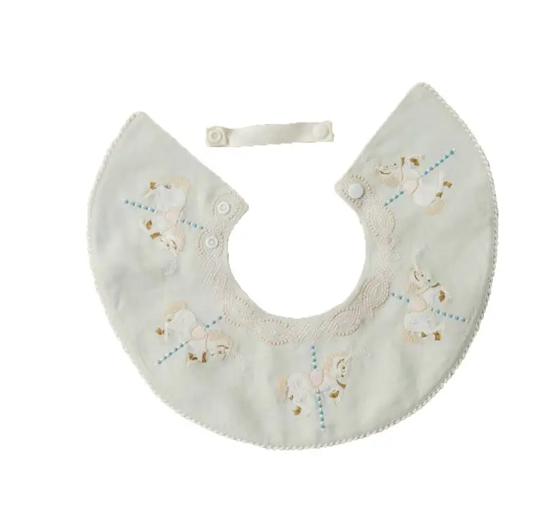 Mint Green Cotton Baby Jumpsuit with Peter Pan Collar — feature 17