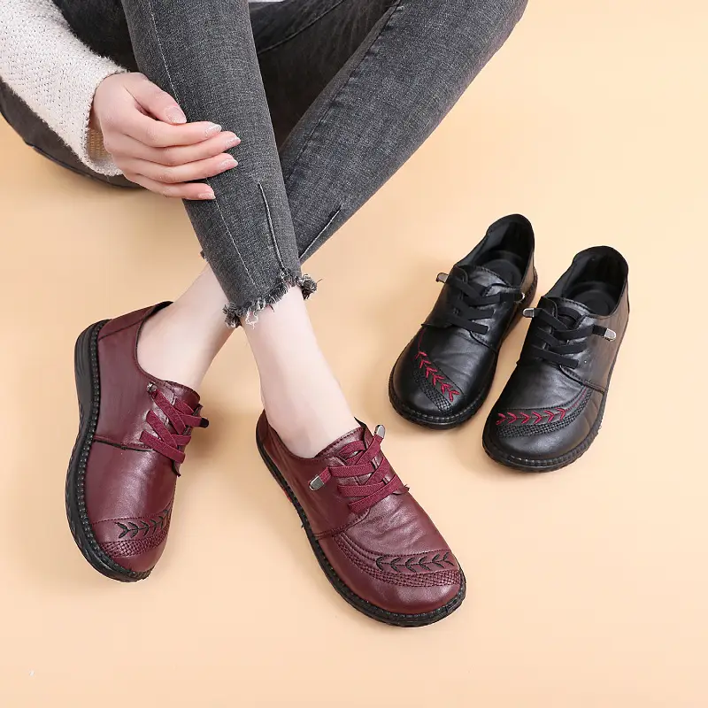 Old Beijing Cloth Shoes Spring New Women's Single Shoes Slip-on Non-slip Soft Casual Sole Middle-aged and Elderly Mother Shoes - Image 4