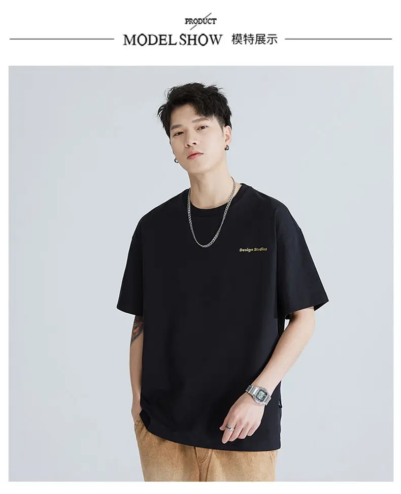 Men's Brown T-Shirt Large Loose Fit Round Neck — feature 13