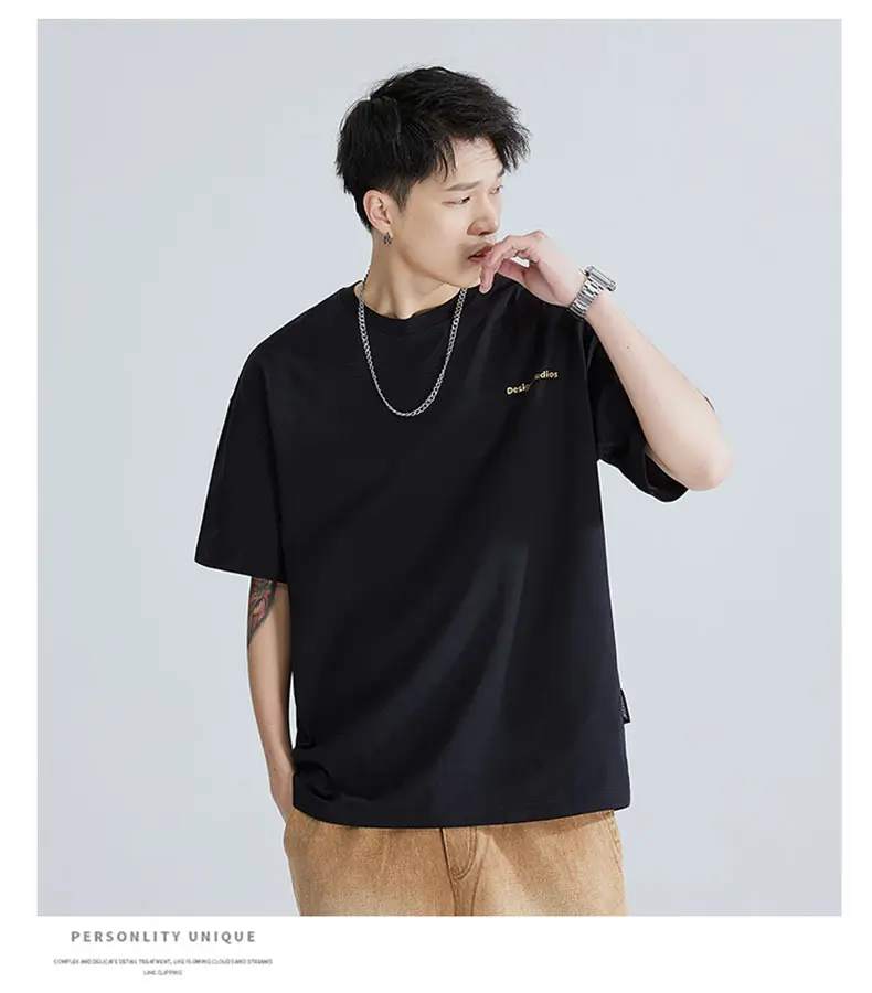 Men's Brown T-Shirt Large Loose Fit Round Neck — feature 15