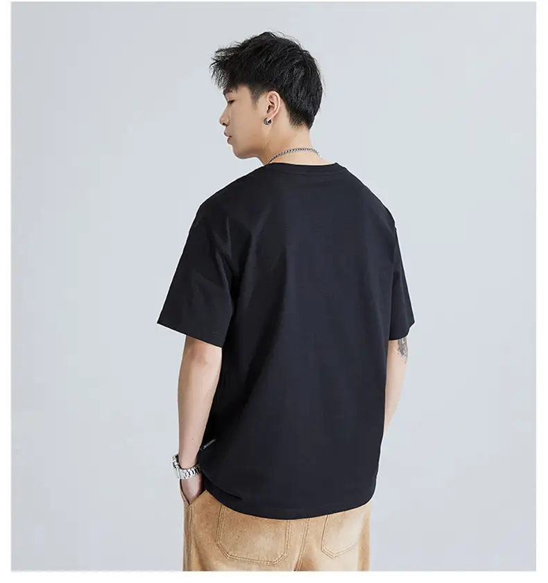 Men's Brown T-Shirt Large Loose Fit Round Neck — feature 16