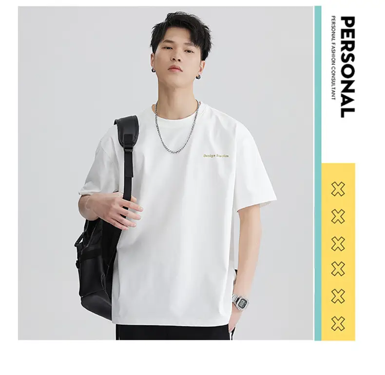 Men's Brown T-Shirt Large Loose Fit Round Neck — feature 19