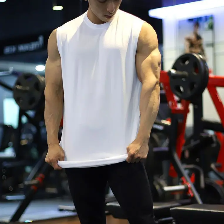 Men's Black Sleeveless Muscle Sports Vest Large - Image 5