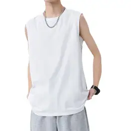 Men's Black Sleeveless Muscle Sports Vest Large - Image 7
