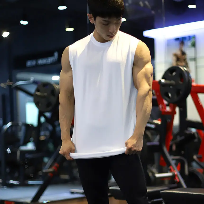 Men's Black Sleeveless Muscle Sports Vest Large — feature 3