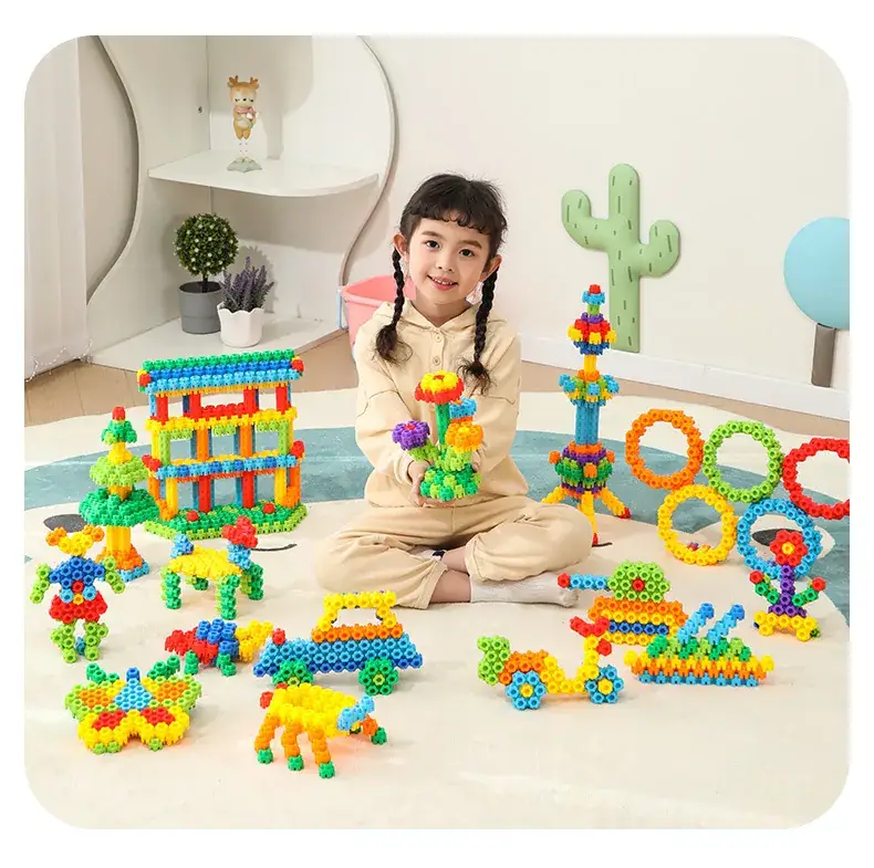 Kindergarten Hexagonal Building Blocks Plastic Toys 3-6Yrs — feature 18