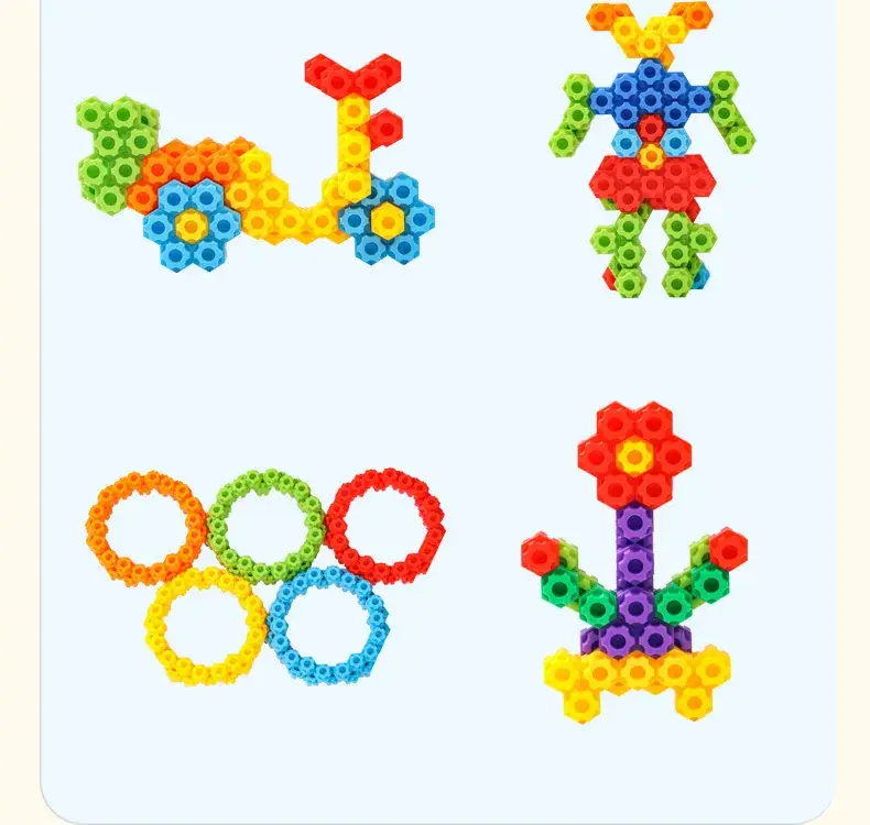 Kindergarten Hexagonal Building Blocks Plastic Toys 3-6Yrs — feature 5