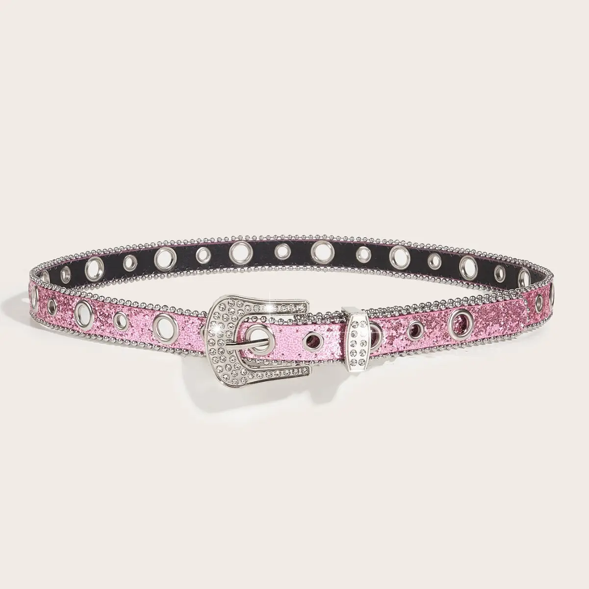 Pink Rhinestone Belt for Women European Style - Image 3