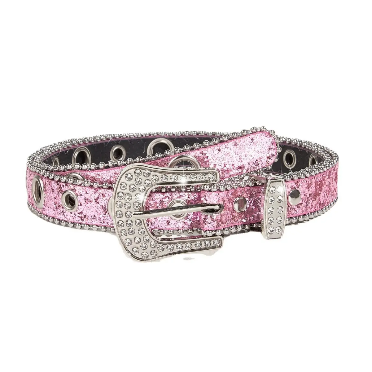Pink Rhinestone Belt for Women European Style - Image 6