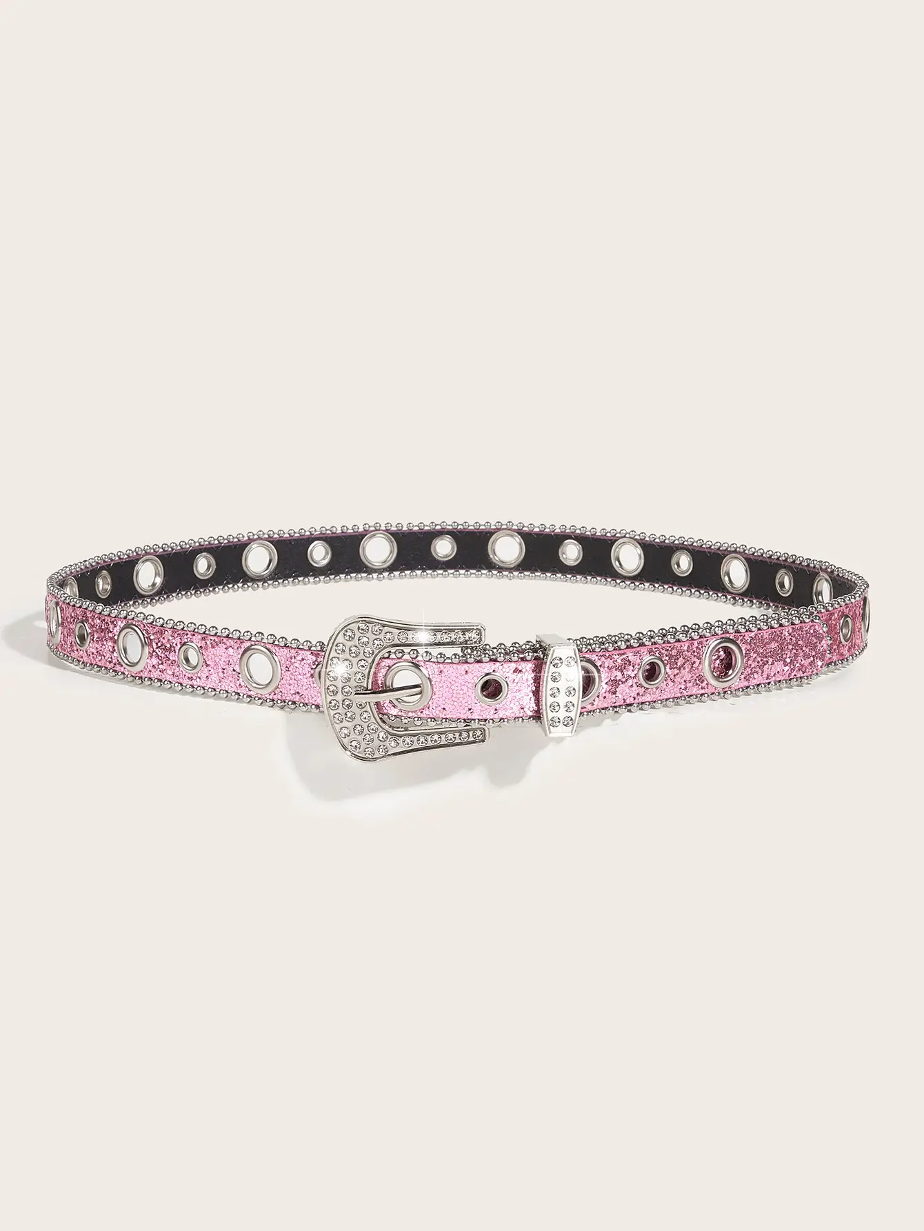 Pink Rhinestone Belt for Women European Style