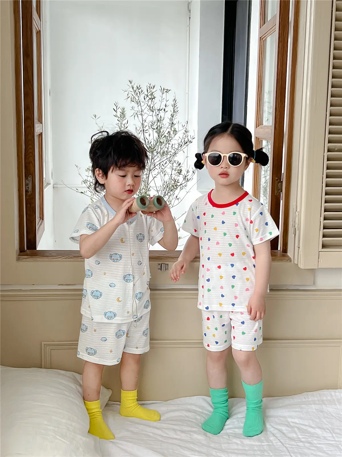 Children's Pajamas Summer Bamboo Fiber Cool Short Sleeve — feature 11