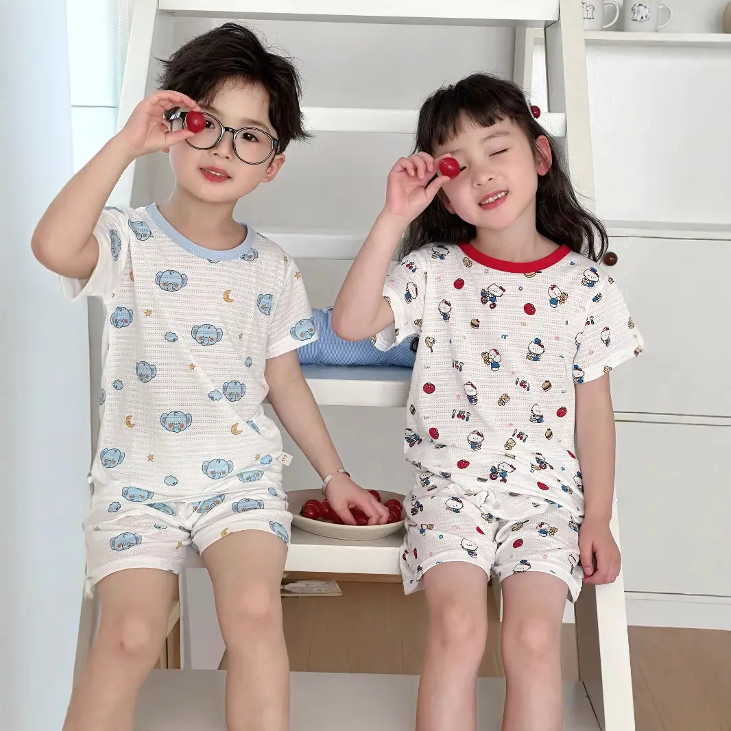 Children's Pajamas Summer Bamboo Fiber Cool Short Sleeve — feature 23