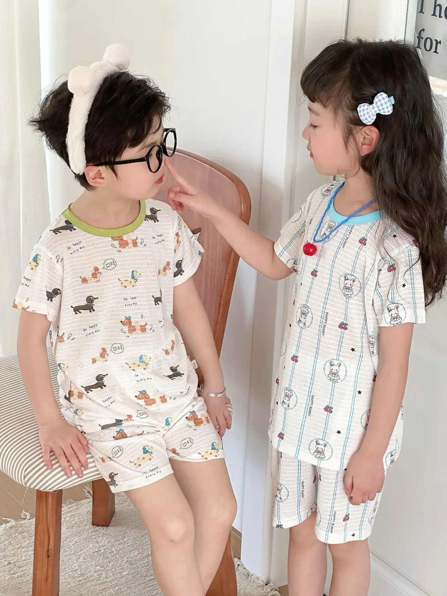 Children's Pajamas Summer Bamboo Fiber Cool Short Sleeve — feature 24