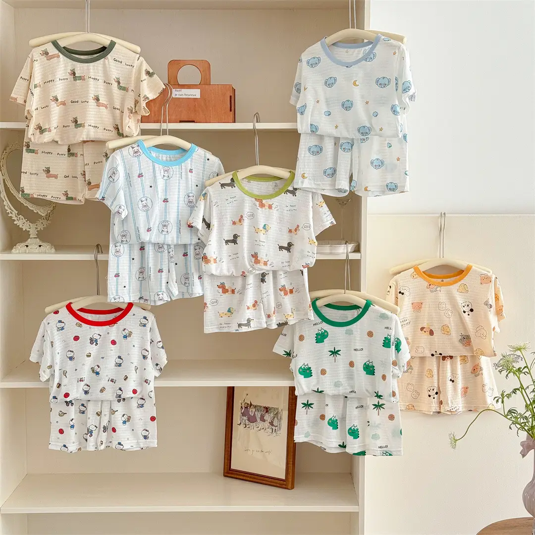 Children's Pajamas Summer Bamboo Fiber Cool Short Sleeve — feature 4