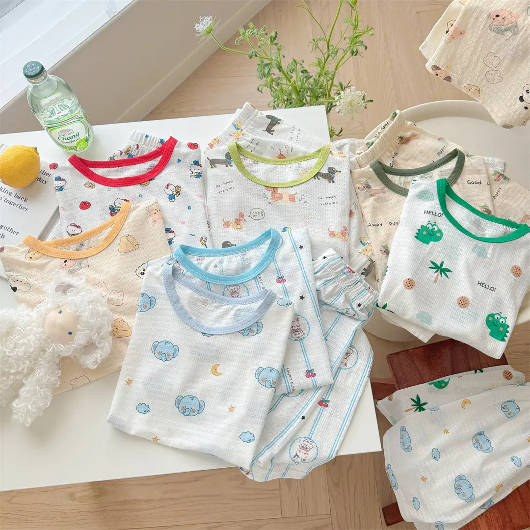 Children's Pajamas Summer Bamboo Fiber Cool Short Sleeve — feature 5