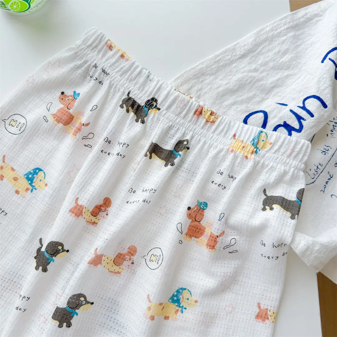 Children's Pajamas Summer Bamboo Fiber Cool Short Sleeve — feature 7