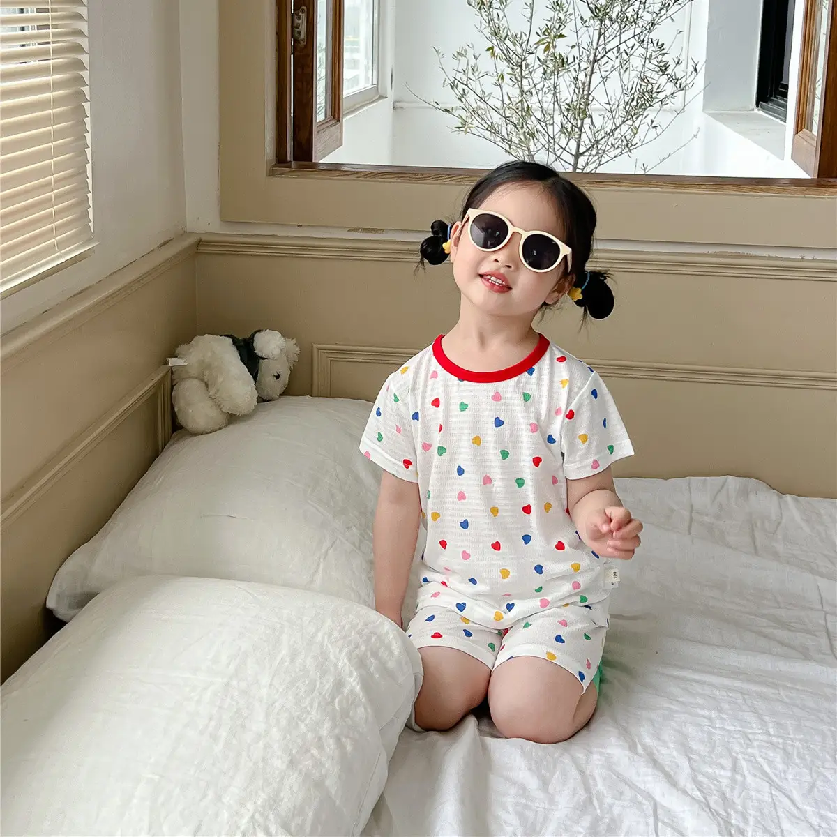 Children's Pajamas Summer Bamboo Fiber Cool Short Sleeve