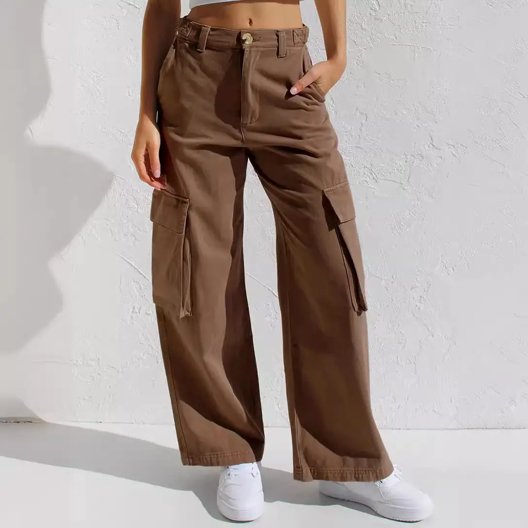Black Cargo Pants for Women with Multi-Flap Pockets - Image 12