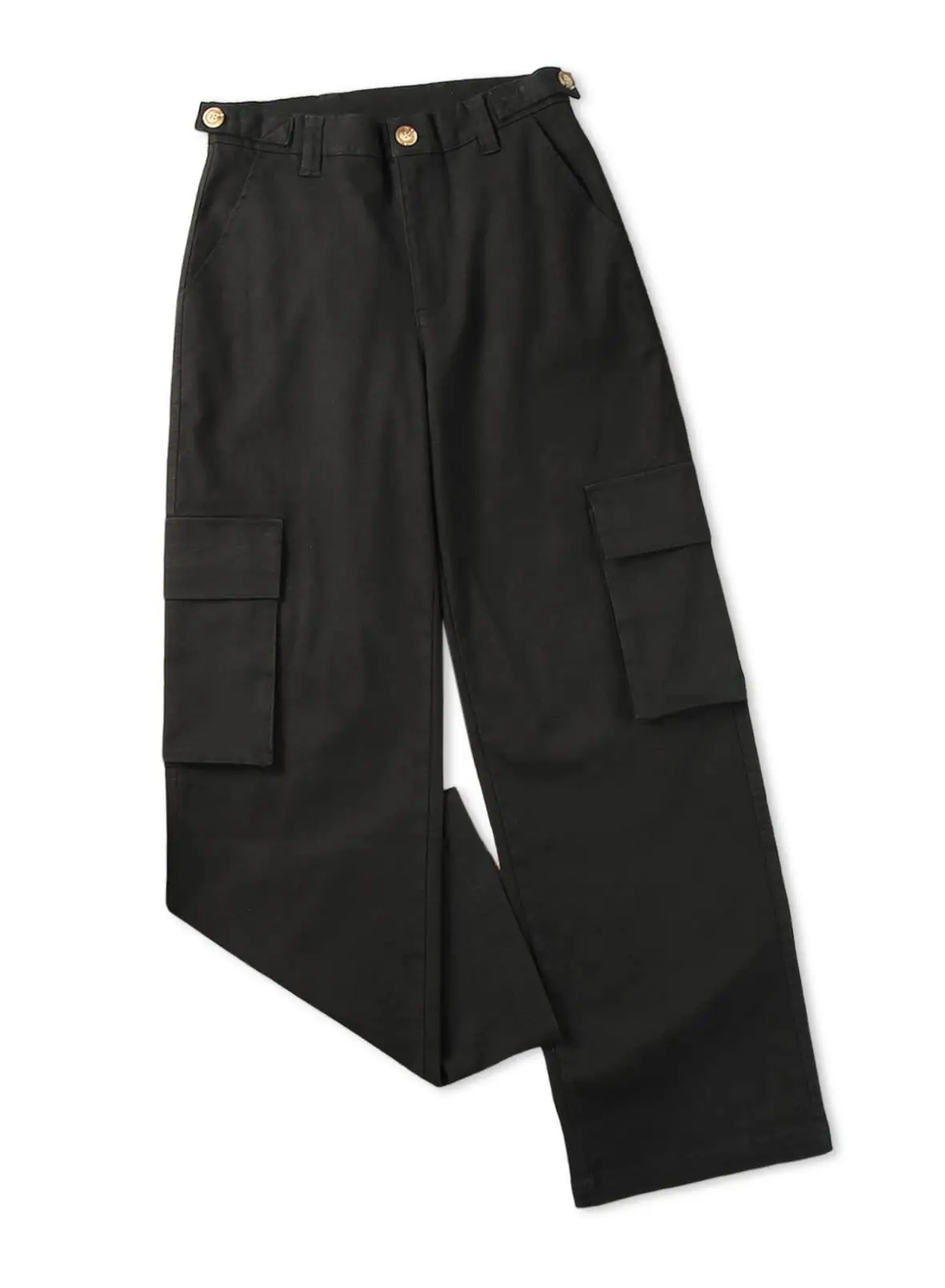 Black Cargo Pants for Women with Multi-Flap Pockets — feature 11