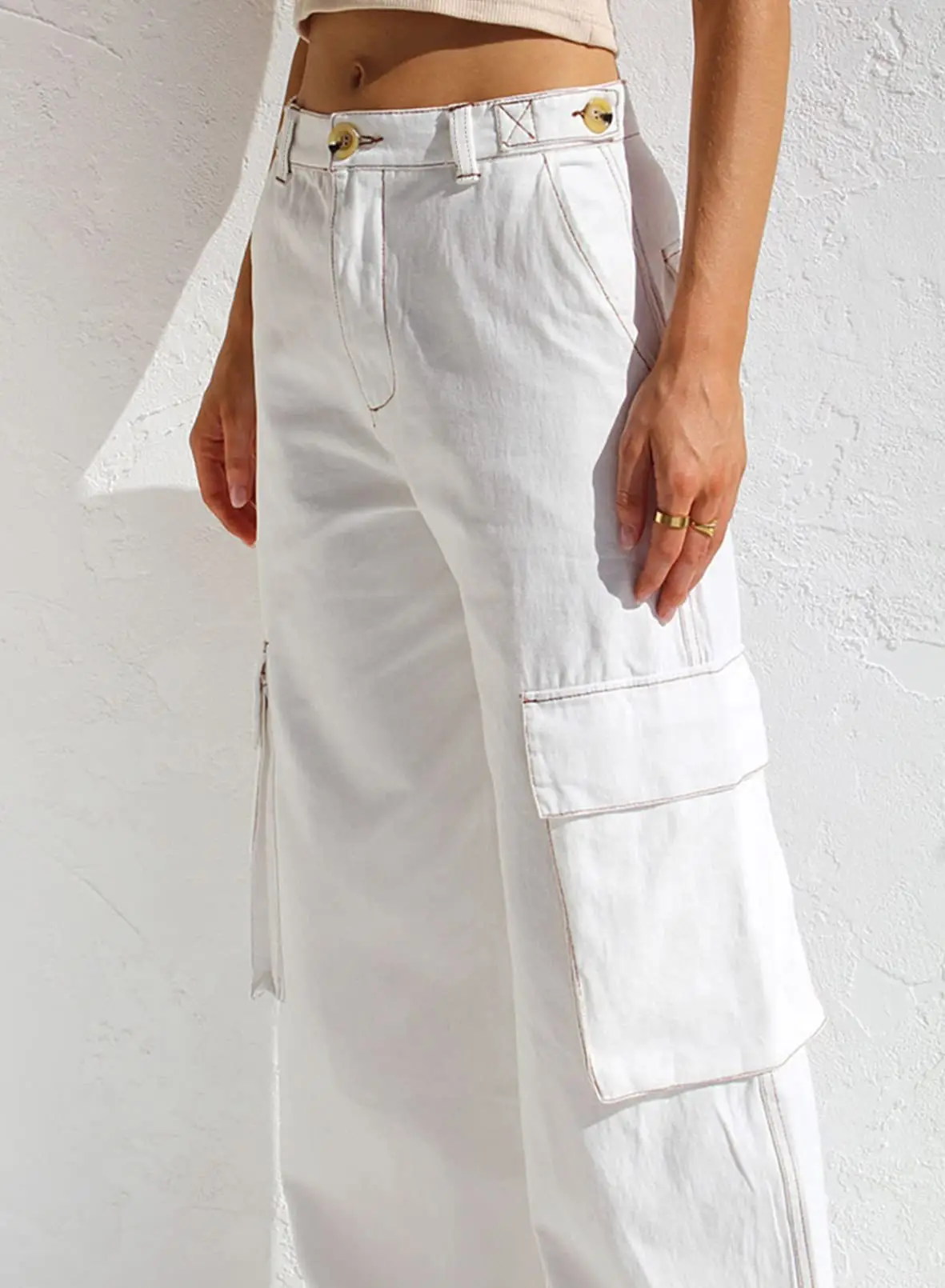 Black Cargo Pants for Women with Multi-Flap Pockets — feature 16