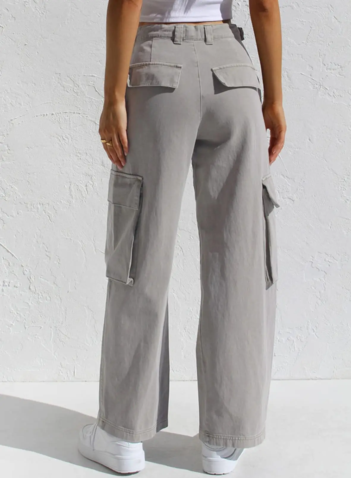 Black Cargo Pants for Women with Multi-Flap Pockets — feature 21