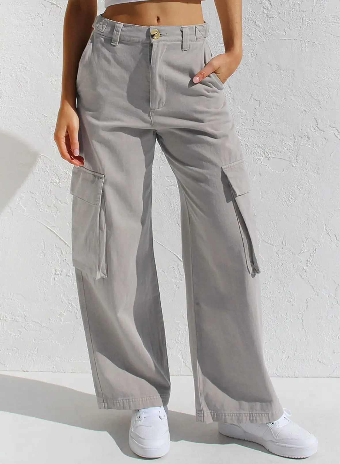 Black Cargo Pants for Women with Multi-Flap Pockets — feature 24