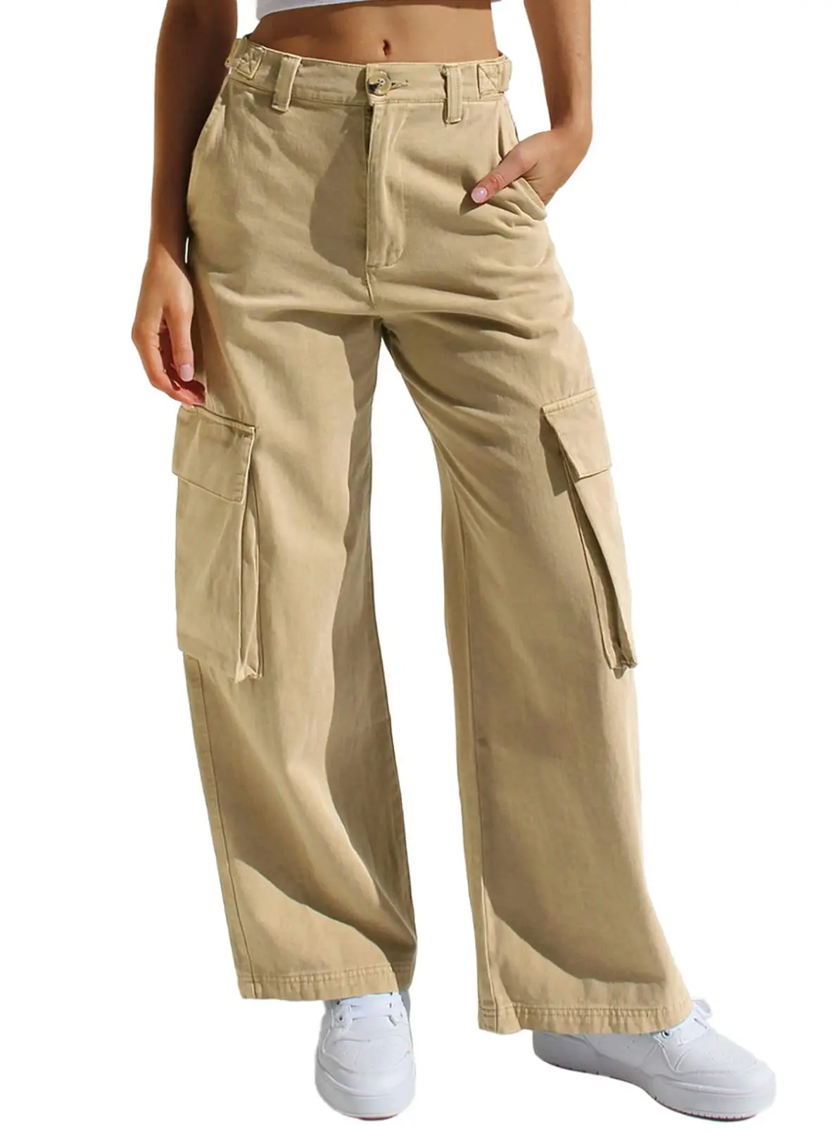 Black Cargo Pants for Women with Multi-Flap Pockets — feature 27