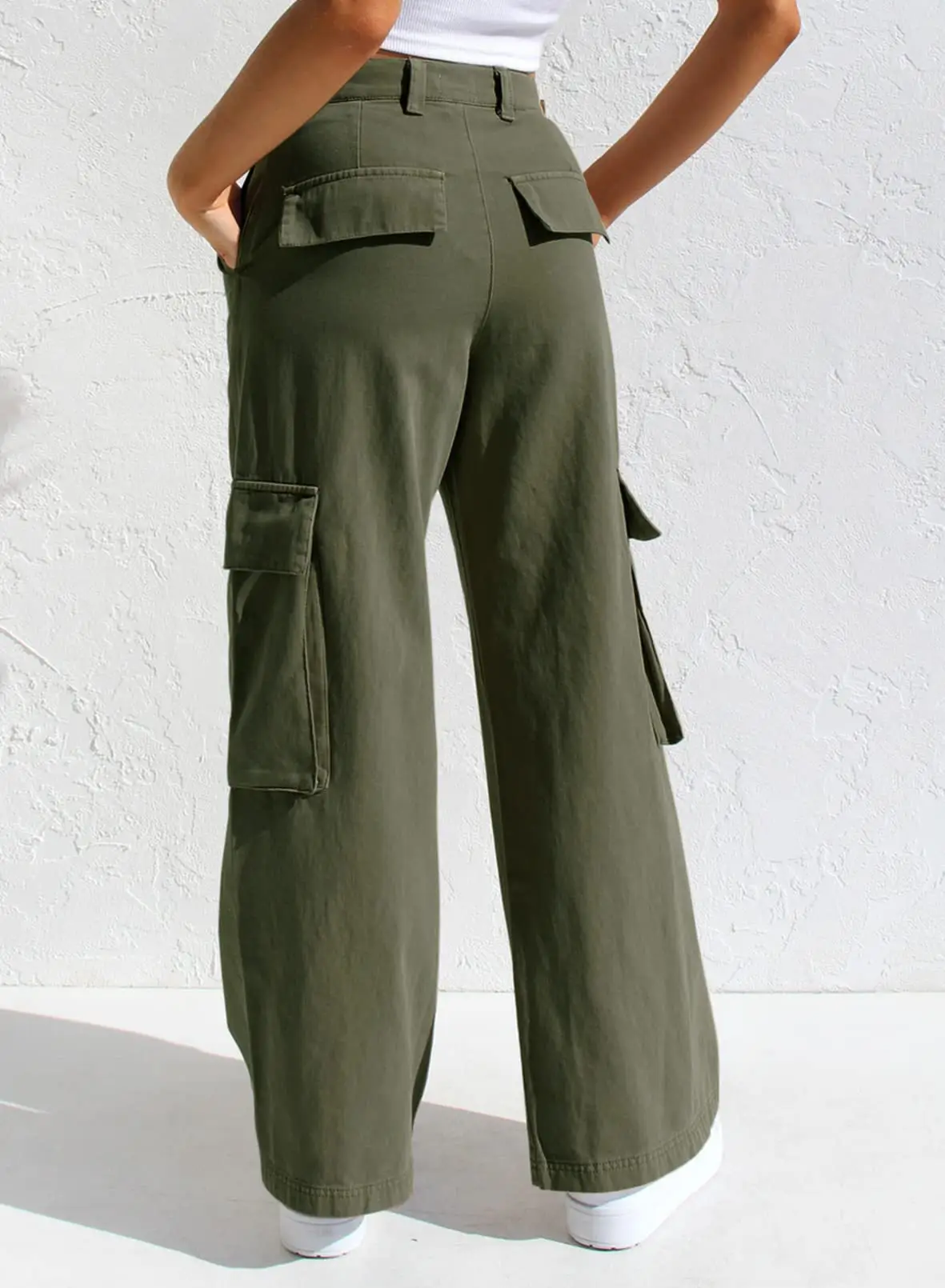Black Cargo Pants for Women with Multi-Flap Pockets — feature 31