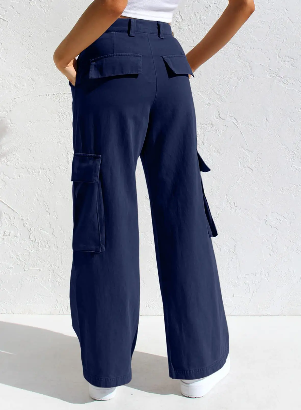 Black Cargo Pants for Women with Multi-Flap Pockets — feature 38