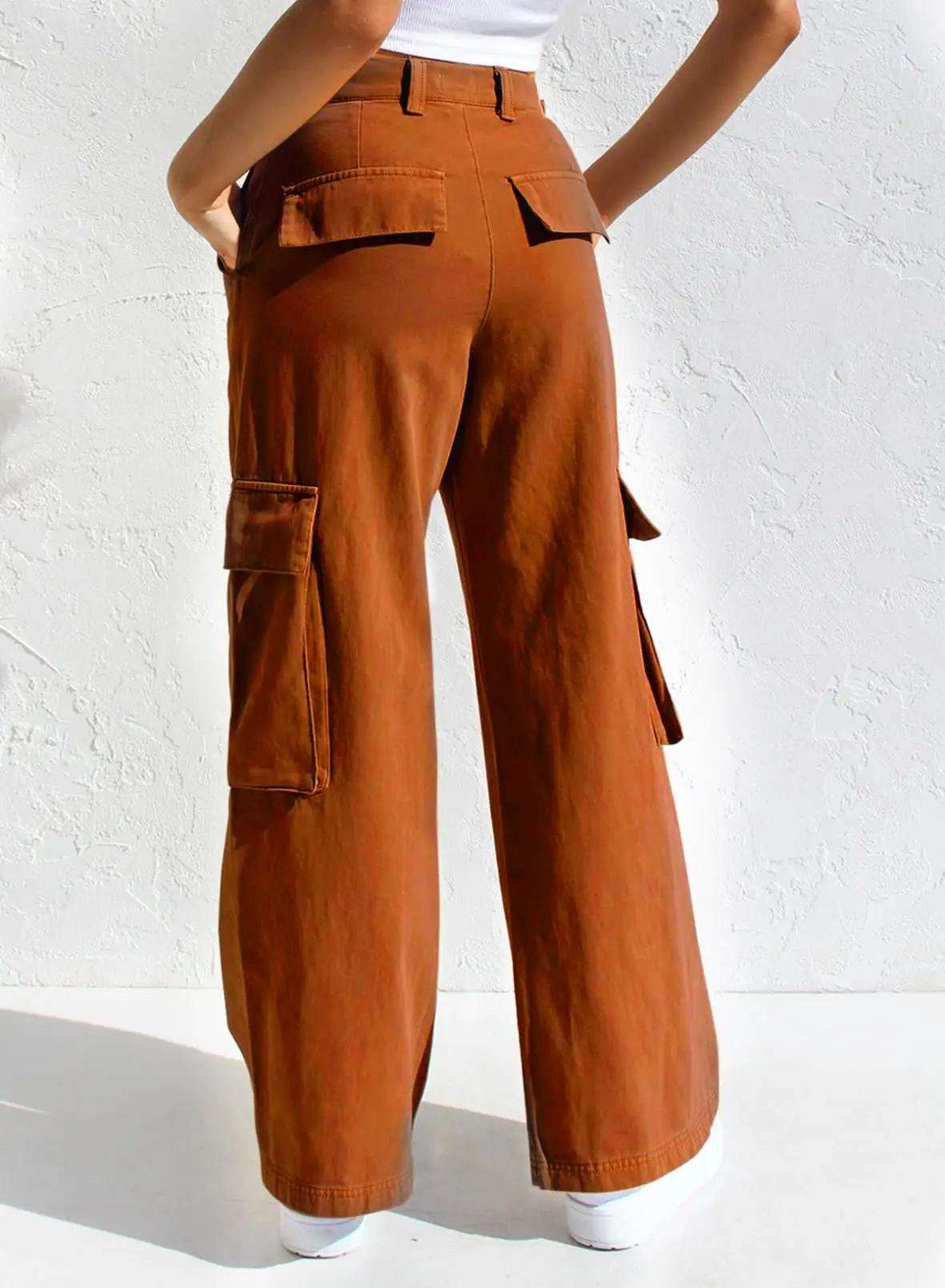 Black Cargo Pants for Women with Multi-Flap Pockets — feature 41