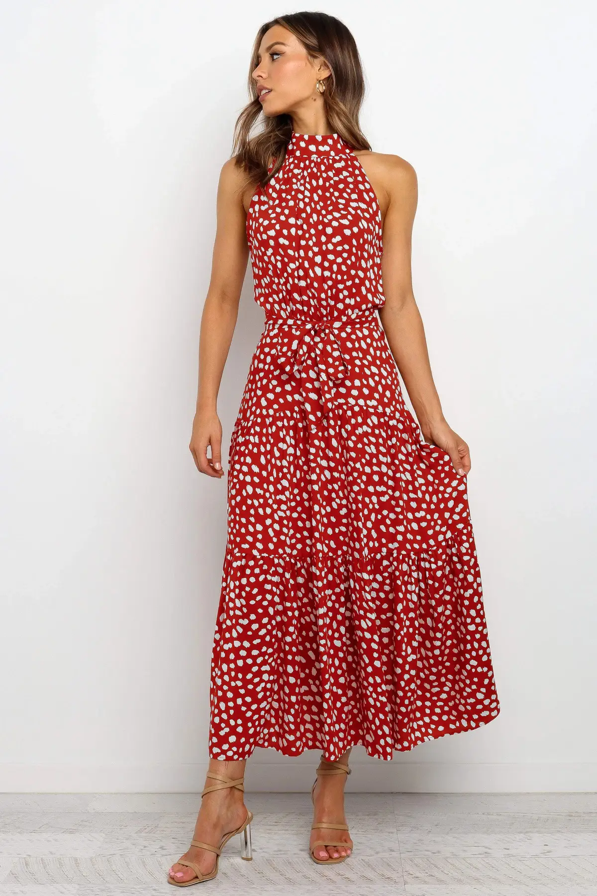 2025 Women's Printed Lace-Up Gown Dress — feature 10
