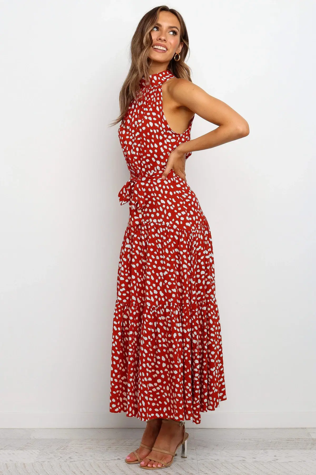 2025 Women's Printed Lace-Up Gown Dress — feature 11