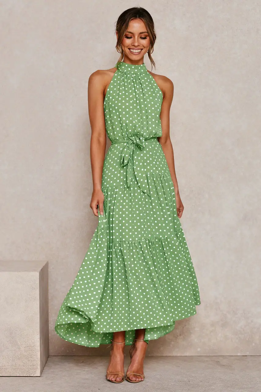 2025 Women's Printed Lace-Up Gown Dress — feature 12