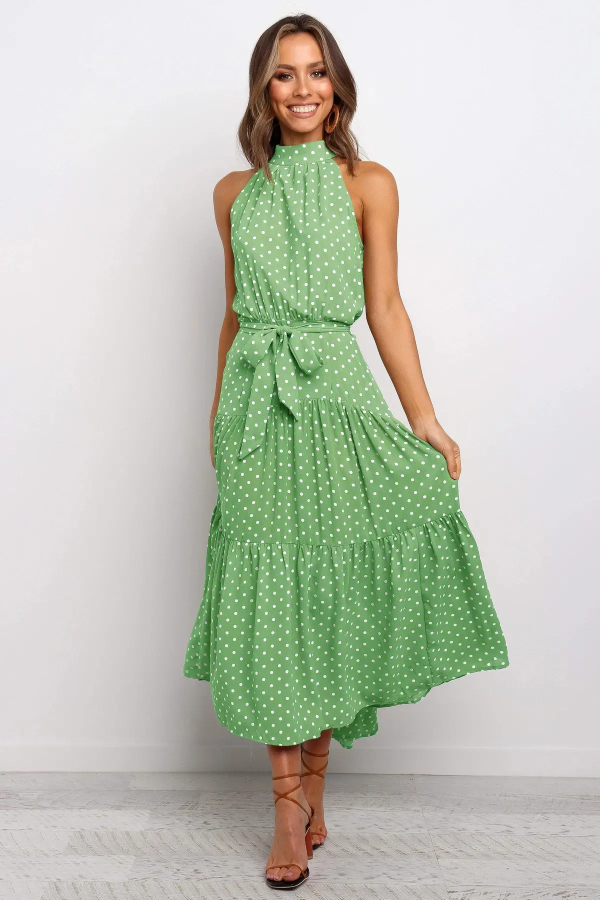 2025 Women's Printed Lace-Up Gown Dress — feature 13