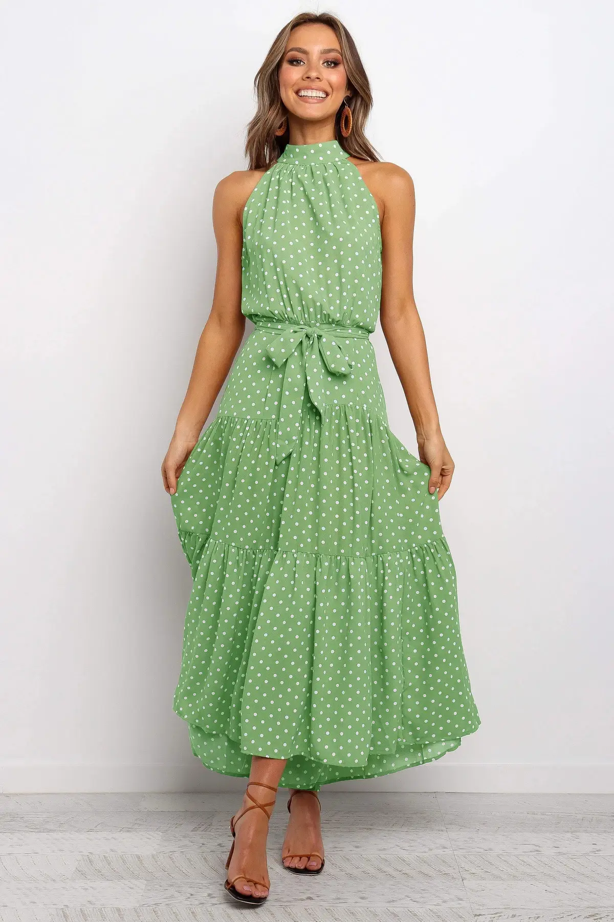 2025 Women's Printed Lace-Up Gown Dress — feature 16
