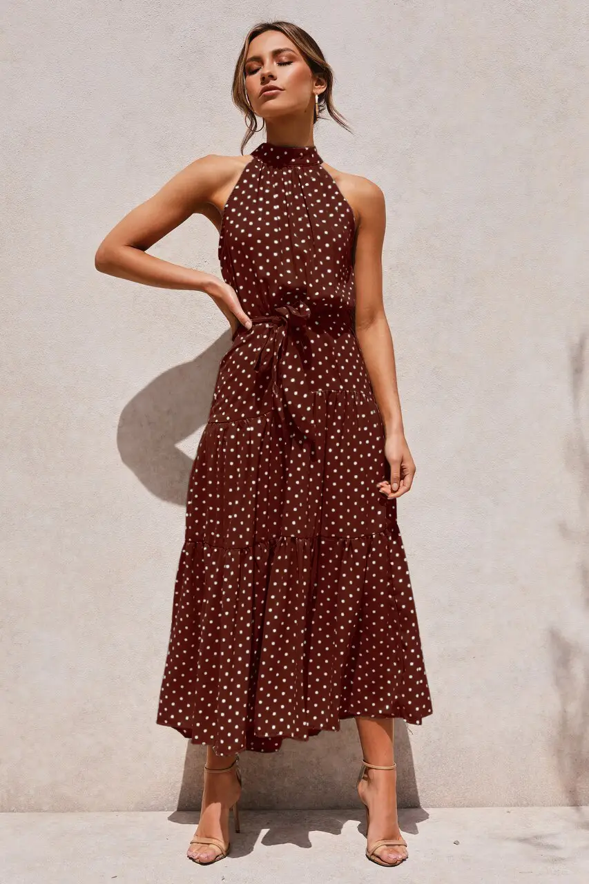 2025 Women's Printed Lace-Up Gown Dress — feature 18