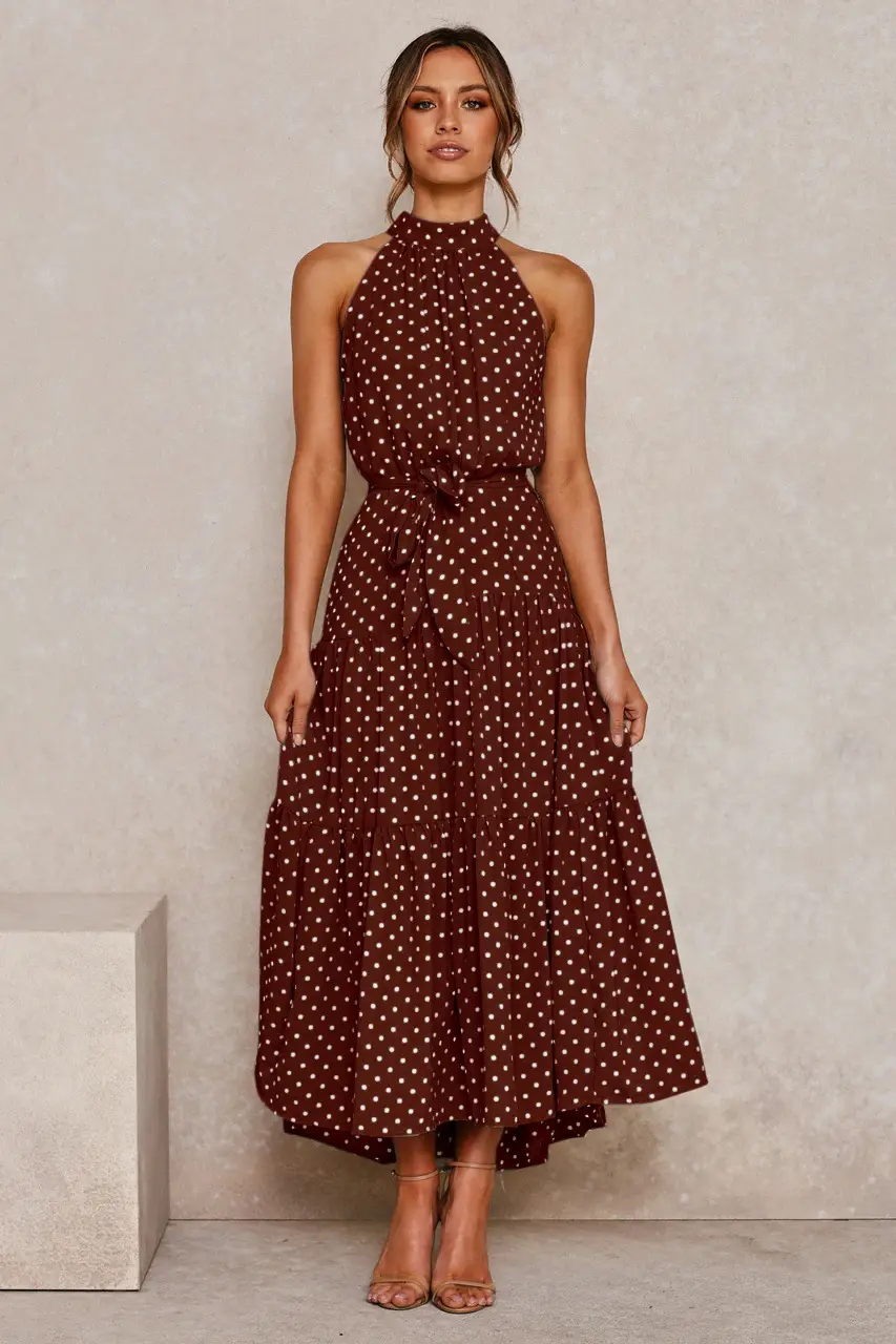 2025 Women's Printed Lace-Up Gown Dress — feature 20