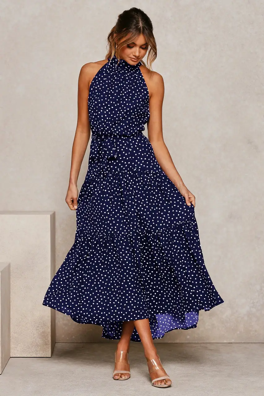 2025 Women's Printed Lace-Up Gown Dress — feature 24