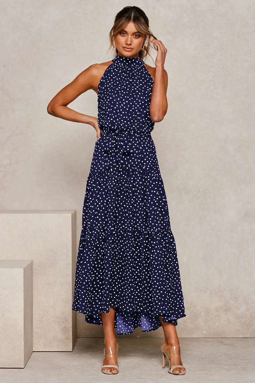 2025 Women's Printed Lace-Up Gown Dress — feature 25