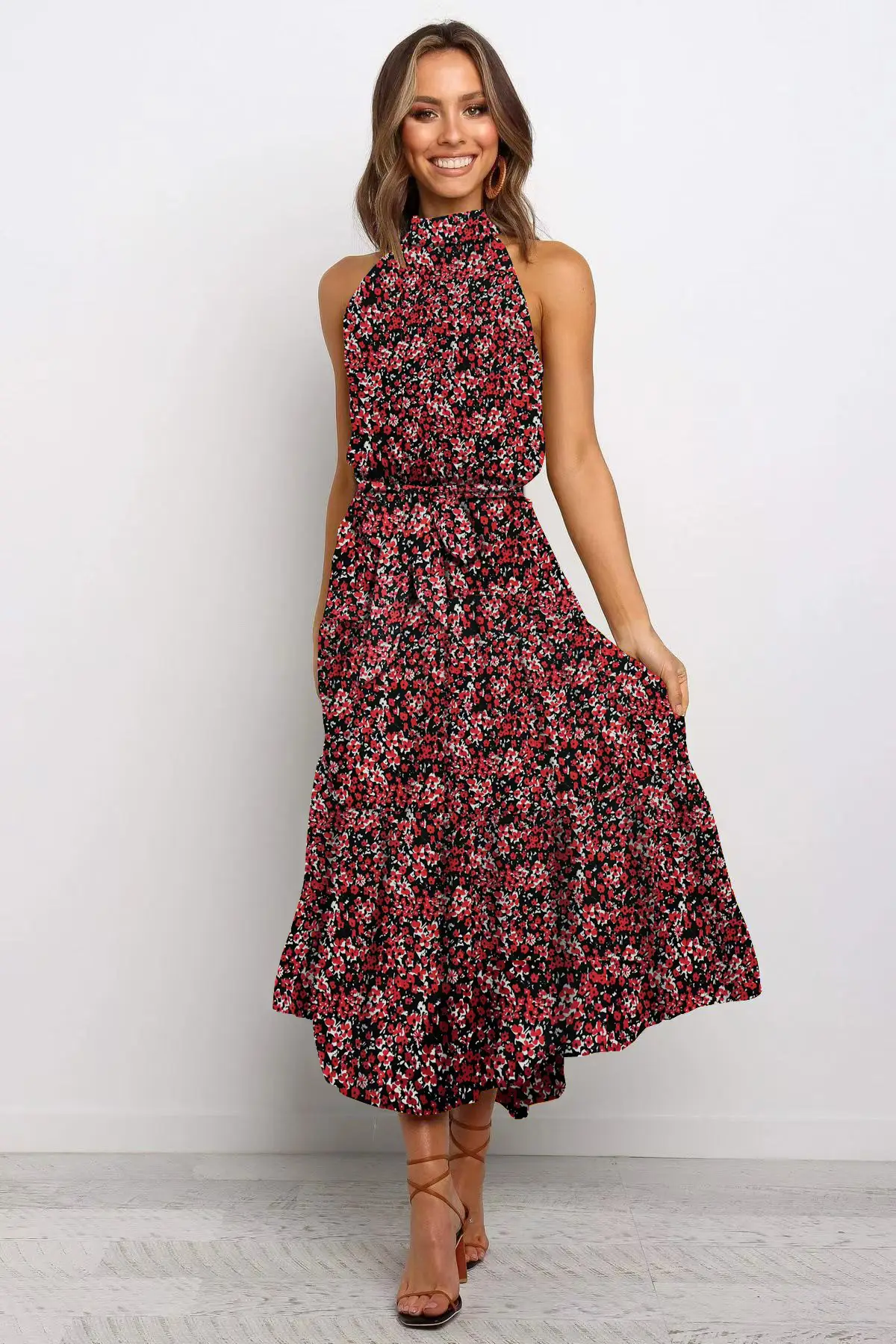 2025 Women's Printed Lace-Up Gown Dress — feature 26