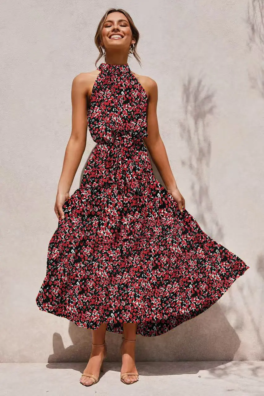2025 Women's Printed Lace-Up Gown Dress — feature 36