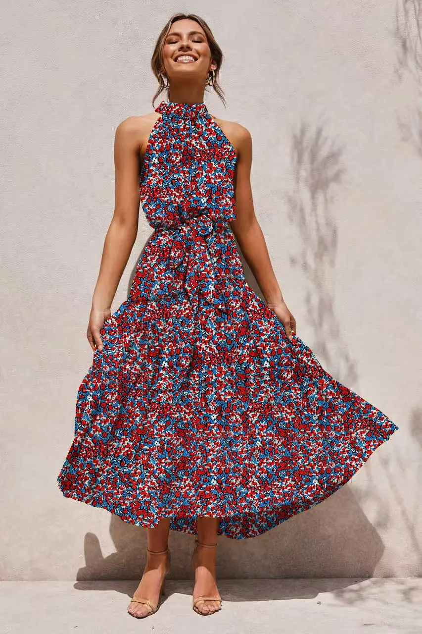 2025 Women's Printed Lace-Up Gown Dress — feature 37