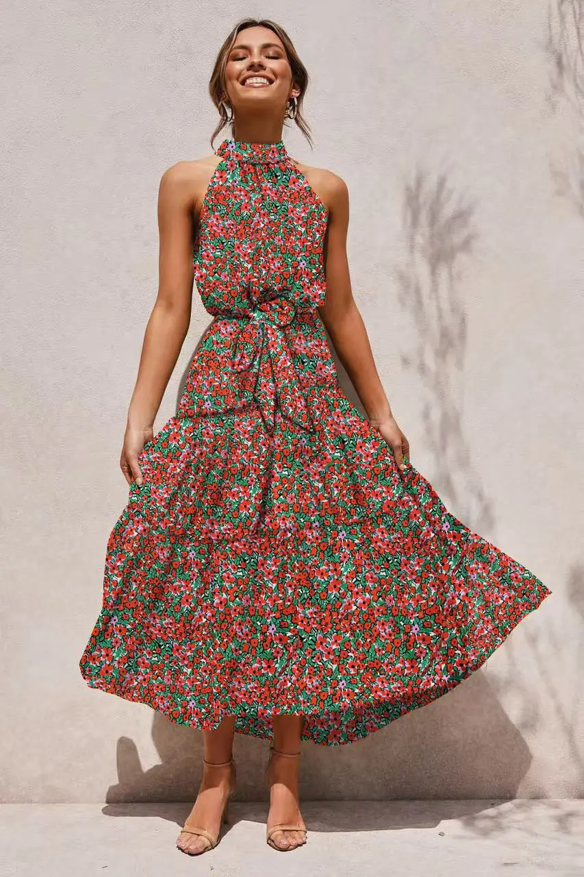 2025 Women's Printed Lace-Up Gown Dress — feature 38