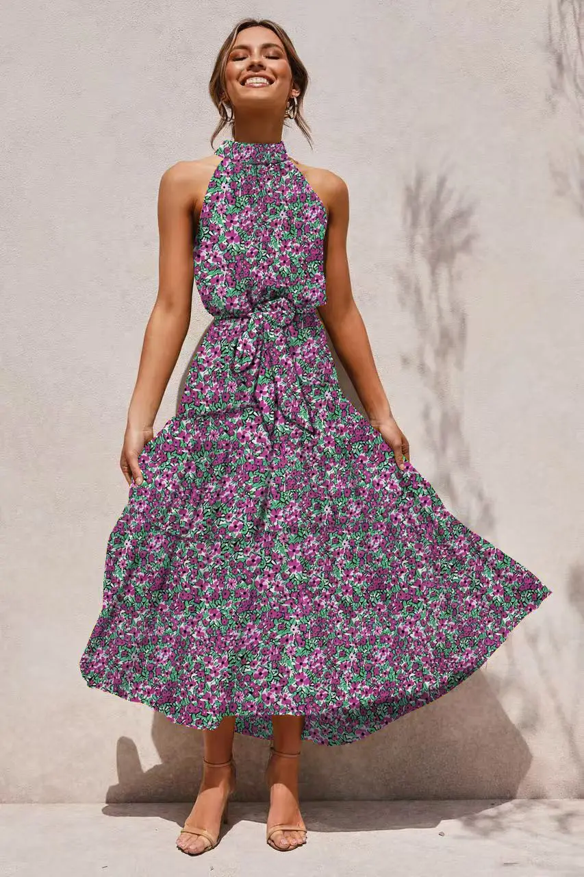 2025 Women's Printed Lace-Up Gown Dress — feature 39